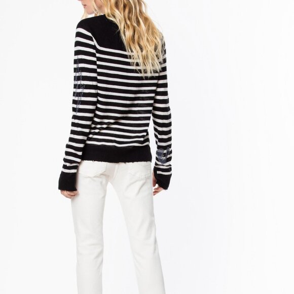 NWT - Zadig & Voltaire Reglis Stripe Sweater 100% Cashmere SHMZ1113F - Picture 10 of 15